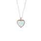 ❤️ Double‑Sided Heart Pendant Necklace Nano Turquoise · White Pearl Shell