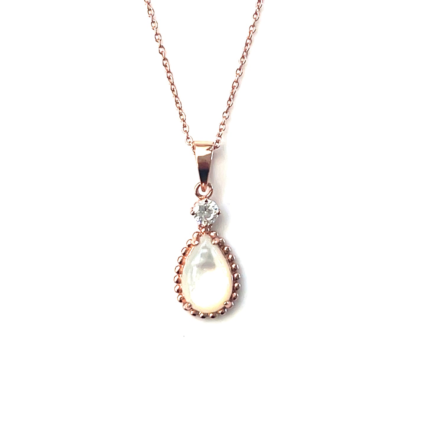 Eternal Glow – Pearl Shell Teardrop Pendant
