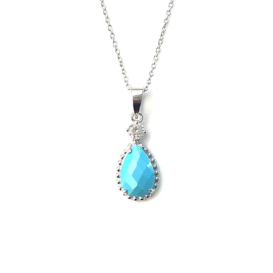 Eternal Glow – Rose‑Cut Nano Turquoise Pendant
