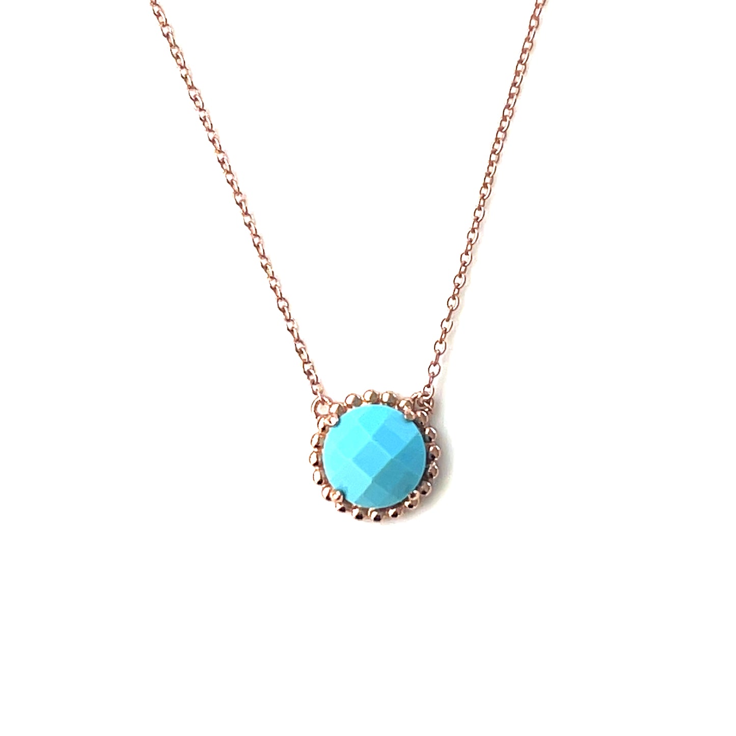 Luminous Muse – Rose‑Cut Nano Turquoise Pendant