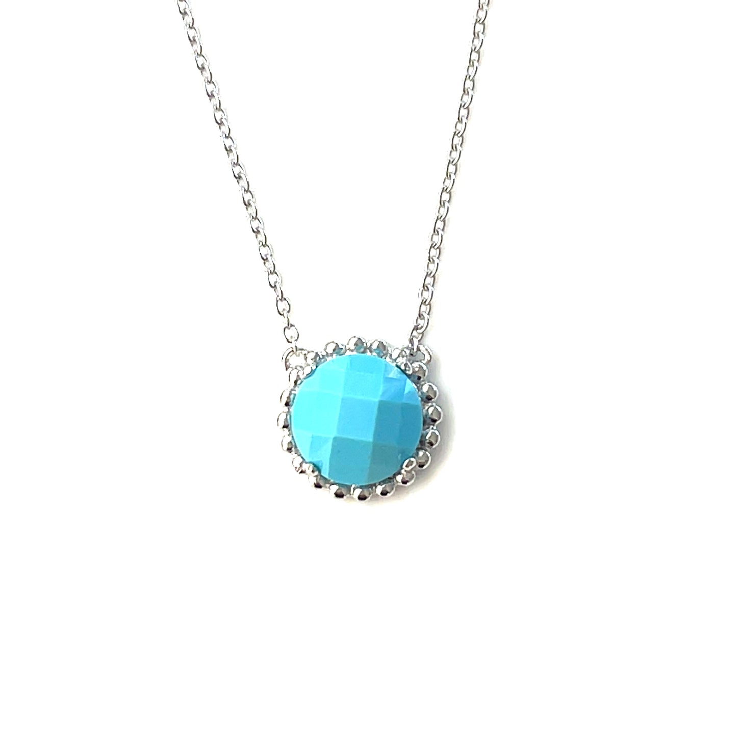Luminous Muse – Rose‑Cut Nano Turquoise Pendant