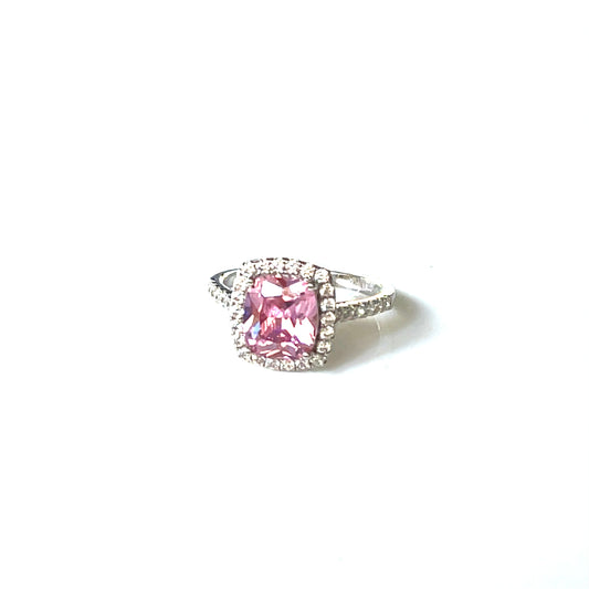 Blush Pink Radiant Halo Ring