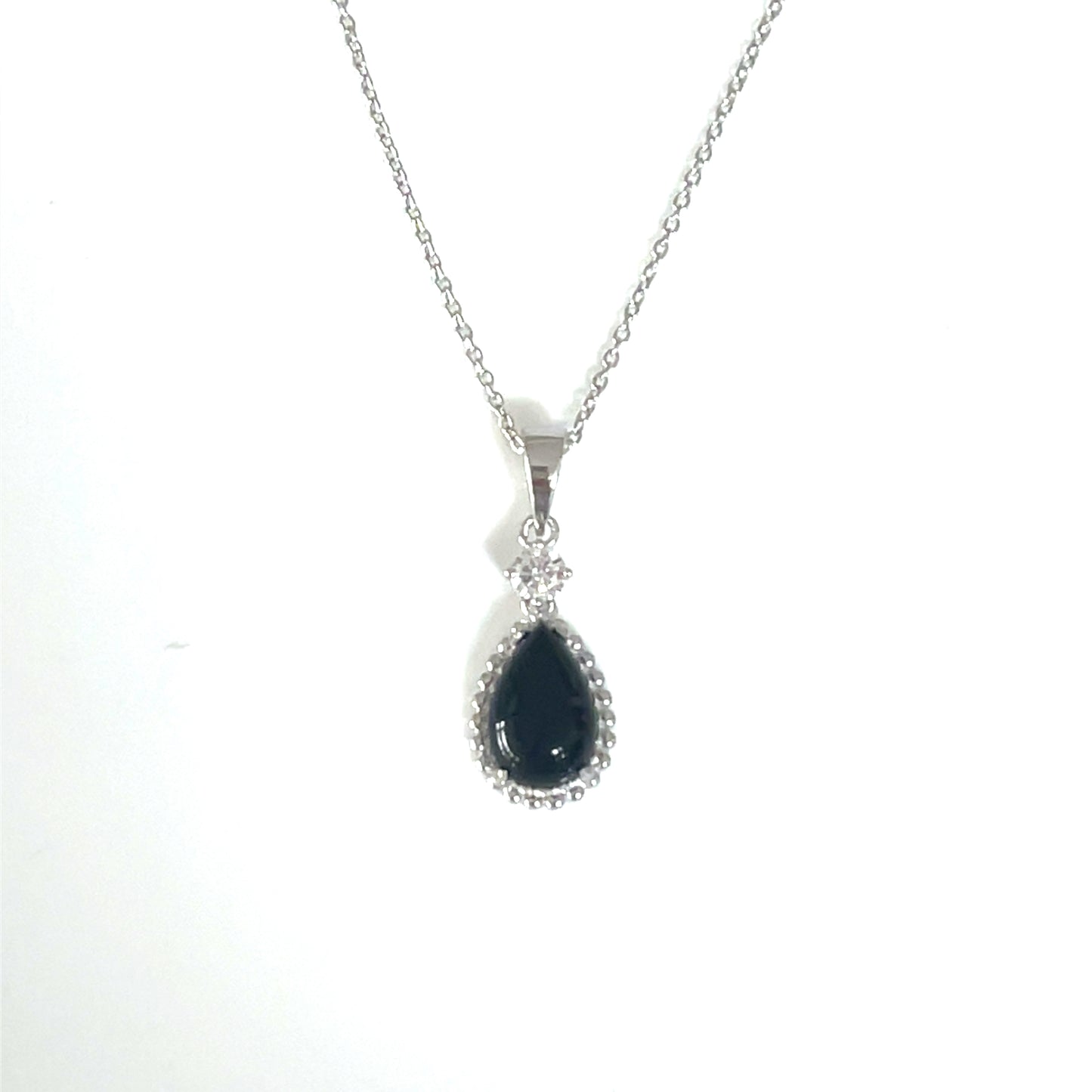 Eternal Glow – Black Onyx Teardrop Pendant