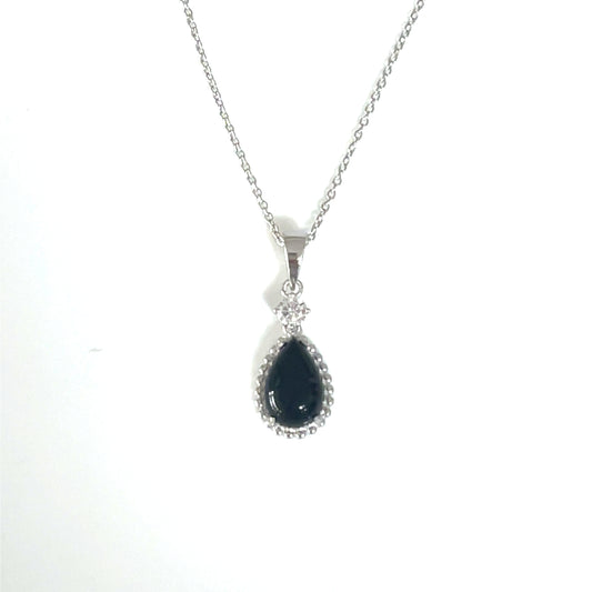 Eternal Glow – Black Onyx Teardrop Pendant