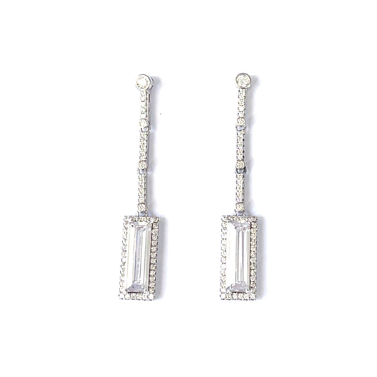 Baguette Elegance Drop Earrings
