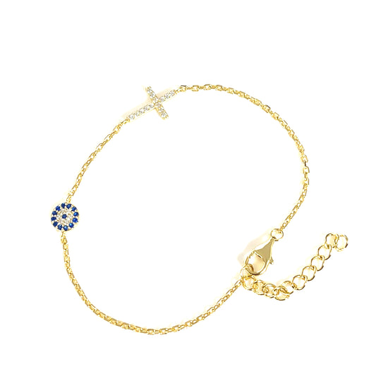 Divine Protection: Mati & Cross Bracelet