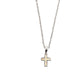 Sterling Silver White Opalite Small Cross Pendant Necklace