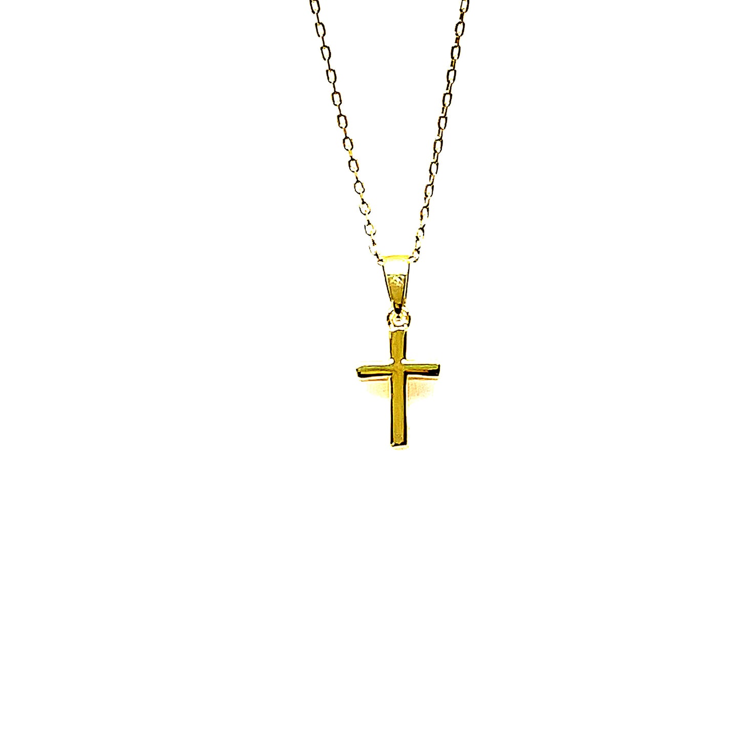 Sterling Silver Shiny Cross Necklace