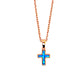 Sterling Silver Blue Opalite Small Cross Pendant Necklace
