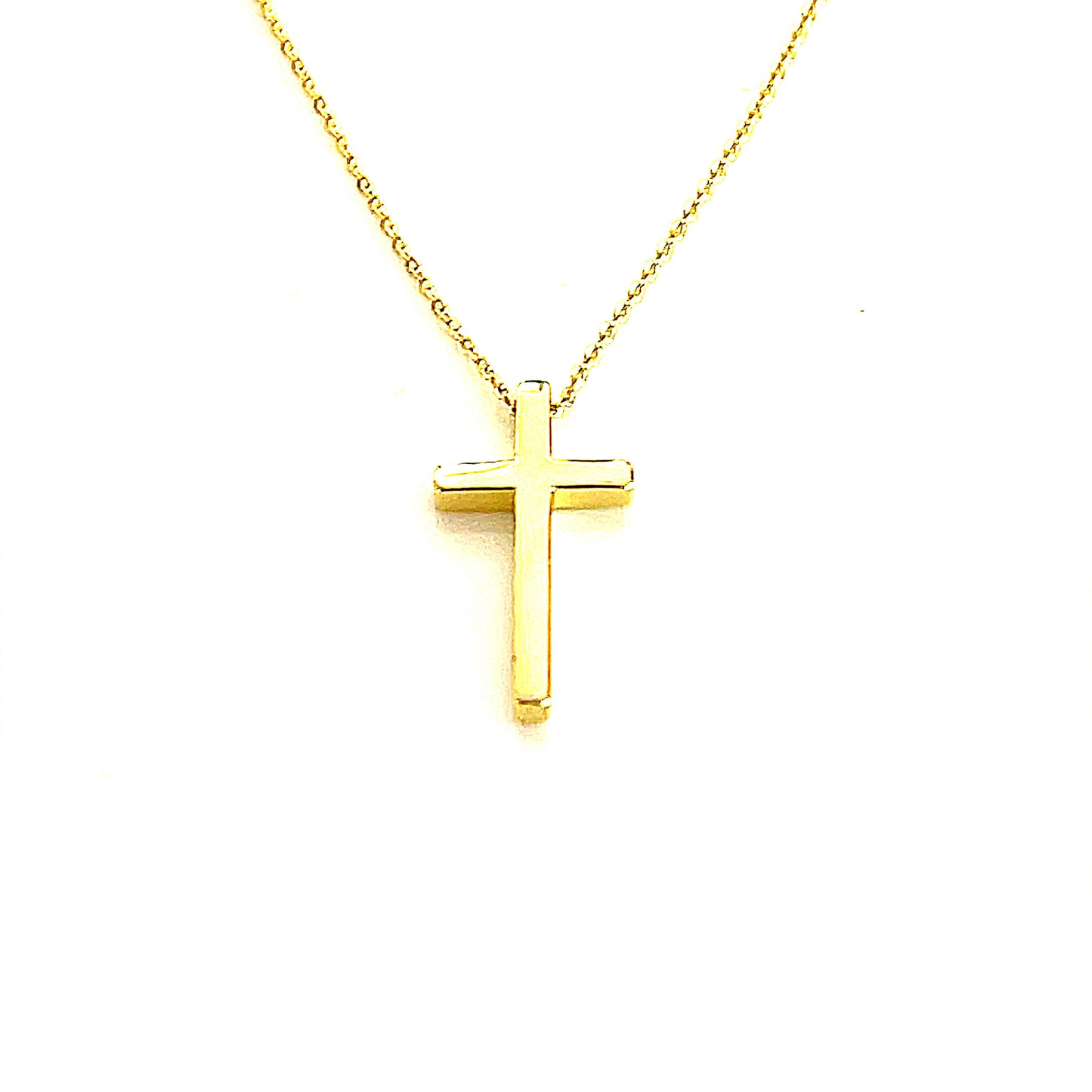Sterling Silver Solid Cross Pendant Necklace