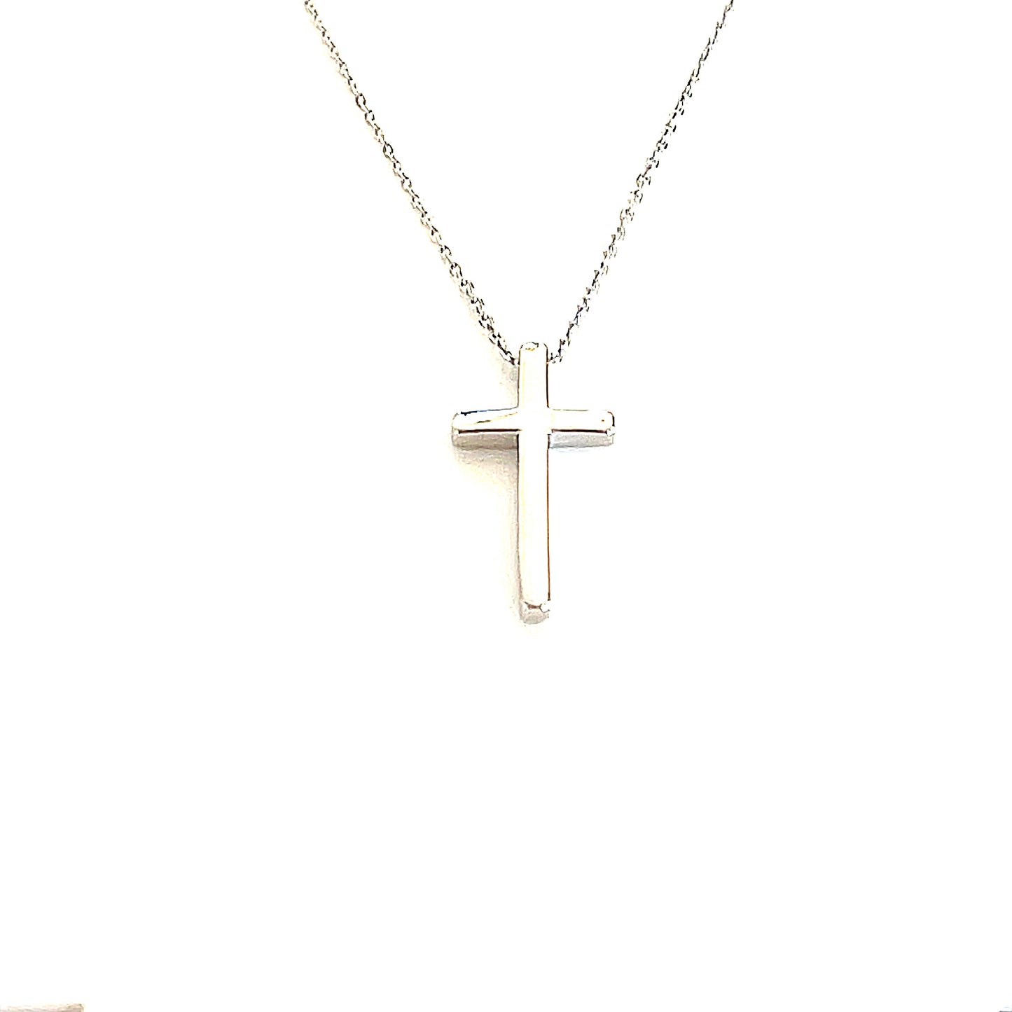 Sterling Silver Solid Cross Pendant Necklace