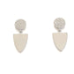 Sterling Silver Pave' Stud with Dangling Shield Shape Earrings
