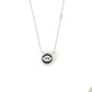 Sterling Silver Black Enamel Eye Disc Pendant Necklace