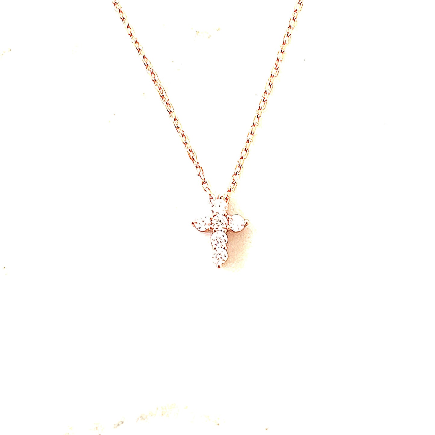 Sterling Silver Pave' Cross Necklace