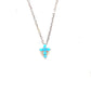 Sterling Silver Turquoise Pave' Small Cross Necklace