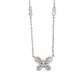 Sterling Silver Embedded Baguette Stone Butterfly Necklace