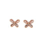 Sterling Silver Baguette Setting Butterfly Stud Earrings