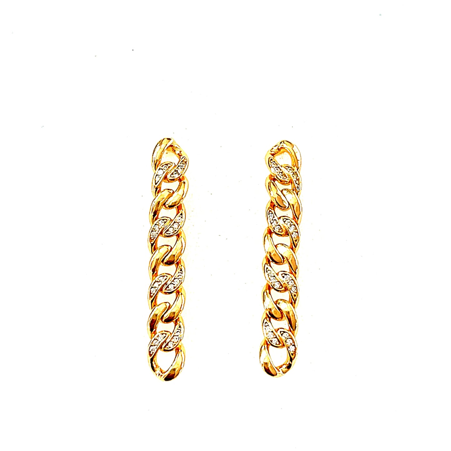 Sterling Silver Curb Chain Link Drop Earrings